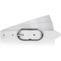 Tamaris Ledergürtel , Damen, Gr. 105, weiß, Materialmix, unifarben, Gürtel Ledergürtel, mit Doppelschnalle