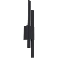 LINDBY LED-Außenwandleuchte Sakari, schwarz, Alu, Höhe 59 cm