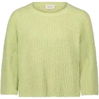 Cartoon Strickpullover "Strickpullover mit Rundhalsausschnitt", Damen, Gr. 46, grün (apfel), Obermaterial: 100% Baumwolle CO., Pullover Strickpullover