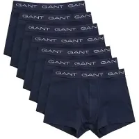 Gant Trunk "TRUNK 7-PACK", Herren, Gr. M, Jersey, blau (marine), Jersey, Obermaterial: 95% Baumwolle, 5% Elasthan, unifarben, figurbetont, Unterhosen Trunk, Mit elastischem Bund