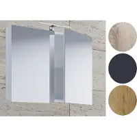 Ebuy24 VCM Badspiegel Wandspiegel Hängespiegel Spiegelschrank Badezimmer Badinos 40 x 60 cm Schwarz