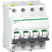 Schneider Electric A9F04704 Leitungsschutzschalter iC60N, 3P+N, 4A, C Charakteristik - 3 Stück