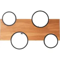 Brilliant LED-Deckenlampe Cheesy aus Holz, vierflammig