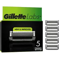 Gillette Labs Rasierklingen Herren, 5 Original Ersatzklingen, Schwarz