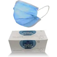 Abena 15x Mundschutz mit Gummiband, 95x180 mm, 3-lagig, Blau, IIR | Packung (50 Stück)