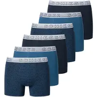 Schiesser Boxershorts "Boxershort 6er Pack", Jungen, Gr. 176, blau, Obermaterial: 95% Baumwolle CO. 5% Elasthan EL., Unterhosen Boxershorts