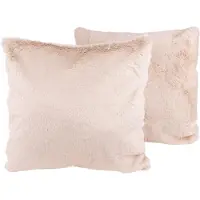 Kenda Sand Fellkissen "Dekokissen Aimee 625 2er-Set", beige (creme), B:45cm L:45cm, Polyester, Dekokissen_Sitzkissen_Kissenhüllen, Fellkissen, Kissen inkl. Füllung mit flauschigem Stoffbezug