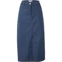 Tommy Hilfiger Webrock "CO TENCEL MIDI SKIRT", Damen, Gr. 36, blau (schwarz night navy), Web, Obermaterial: 63% Lyocell, 37% Baumwolle, unifarben, straight fit wadenlang, Röcke Webrock, mit Schlitz
