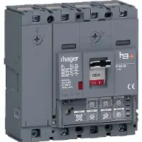 Hager HMS101JC Leistungsschalter h3+ P160 LSI 4P4D N0-50-100% 100A 50kA CTC