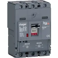 Hager HMS100DC Leistungsschalter h3+ P160 TM ADJ 3P3D 100A 50kA CTC