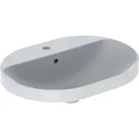 Geberit Einbauwaschtisch VariForm 60x45cm, m HLB, m Ü, ellipt., we. K-Tect