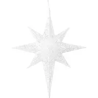 Beliani Outdoor LED Weihnachtsbeleuchtung Weiß Metall 67 cm Sternform mit Stromanschluss zum Aufhängen für Innen und Außen Deko Adventsdekoration