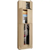 VCM Holz Besenschrank Staubsauger Putzschrank Lona SA