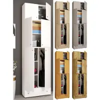 VCM Holz Besenschrank Staubsauger Putzschrank Lona SA
