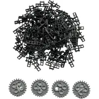 LEGO Kettenglieder Schwarz und Zahnräder Grau NEU! Menge 54x