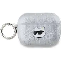 Karl Lagerfeld PolyurethanEmbossed Choupette Head Airpods Pro 2 Airpods-hülle Silber Silber One Size