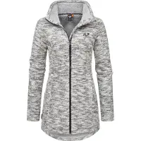 Ragwear Sweatjacke "Strickjacke Miram Melange", Damen, Gr. M, grau (ash), Obermaterial: 56% Baumwolle CO. 44% Polyester PES. Futter: 100% Polyester PES., Sweatjacken Sweatjacke
