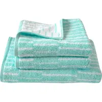 Dyckhoff Handtuch Set "Cool Mint Panels", grün (mint), 3 Stk., Walkfrottier, Walkfrottier, Obermaterial: 100% Baumwolle, Handtuch-Sets, Handtuch Set, 2 Handtücher (50x100cm), 1 Duschtuch (70x140cm)