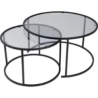 Skye Decor , Aurum - 80, 60 - Black, Grey, Couchtisch-Set, Schwarz, 100 % Metall, 80 x 80 x 43 cm