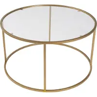 Skye Decor , Aurum - 80 - Gold, Transparent, Couchtisch, Gold, 100 % Metall, 80 x 80 x 43 cm