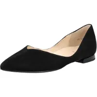 Högl Damen Pumps im Ballerina-Design aus Leder mit flachem Blockabsatz