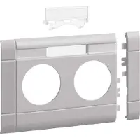 Hager GB10021K7035 Blende 2-fach Steckdose zu BR 100mm beschriftbar anreihbar halogenfrei lichtgrau
