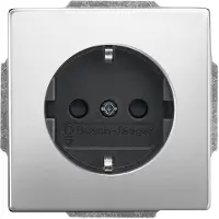 Busch-Jaeger 2300EUCB-866 SCHUKO Steckdosen-Einsatz Safety+ mit Schraubklemmen edelstahl - pur edelstahl 2CKA002013A5452 2300EUCB866