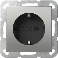 Gira SCHUKO-Steckdose 4466600 Edelstahl ohne Krallen