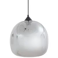 LINDBY Marla 7 Pendelleuchte Rauch Grau - , Marla, dimmbar, Schwarz, für Wohnzimmer, Glas, Modern