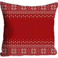 Queence Dekokissen "Tabea", rot (rot, bedruckt), B:40cm L:40cm, Polyester, Dekokissen_Sitzkissen_Kissenhüllen, Dekokissen, Kissenhülle,Weihnachten,Rot,Festlich,Weihnachtsmotiv,Winterlich