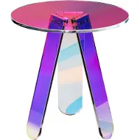 Vevor Acryl-Beistelltisch φ45 x 48 cm, Bunter Acryl-Beistelltisch Bartisch Leicht zu Reinigen, Acryl-Couchtish für Kaffee, Getränke, Essen, Snacks, Couchtisch für Wohnzimmer, Schlafzimmer usw.