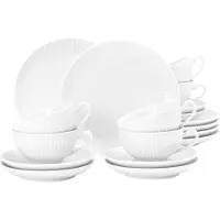 Seltmann Geschirr-Set WEIDEN "Teeservice Amina 18er Set", weiß, 18, Porzellan, Geschirr-Sets, Geschirr-Set, Spülmaschinenfest, Mikrowellensicher, Ofenfest