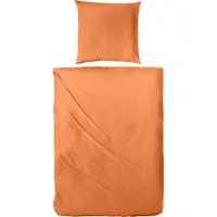 H.G. Hahn-Haustextilien Luxus-Satin Bettwäsche uni Farbe orange Größe 135x200 cm