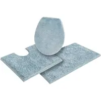Otto Home Badematte "Jos, Badvorleger, Badezimmer Teppich" Gr. 11, blau, H:22mm, Polyester, Badematten, Badematte, Badematten in Pastell-Farben, Badteppich als 3 teiliges Set erhältlich