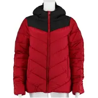 Champion Damen Ganzjahres Jacke 114555RS061 aus Synthetik, Rot, mit Kapuze