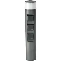Albert 622202 Steckdosensäule mit Licht Typ Nr. 2202 - Farbe: anthrazit, mit 1 x LED 10 W