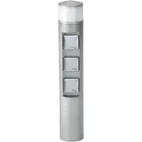 Albert 692202 Steckdosensäule mit Licht Typ Nr. 2202 - Farbe: Silber, mit 1 x LED 10 W