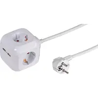 Vivanco Stromkabel Mit 4 Steckdosen + 2 Usb-a-anschlüssen