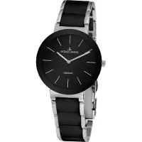 Jacques Lemans Keramikuhr "Monaco", silber (schwarz, silberfarben, schwarz), Armbanduhren, Damen, silberfarben, Keramikuhr, Quarzuhr, Armbanduhr, Damenuhr, Herrenuhr, bis 10 bar wasserdicht