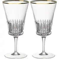 Villeroy & Boch Glas "Wasserkelche Grand Royal Gold 250 ml 2er Set transparent-gold", bunt (transparent, gold), Glas, Trinkgefäße, Glas
