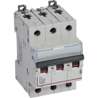 Legrand 409502 DX3 Leitungsschutzschalter D-Charakteristik, 32A, 3-polig, 10kA, 400VAC, 3TE