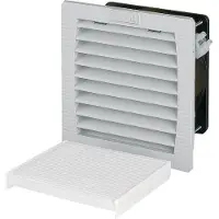 Eaton 167296 Filterlüfter, UV-beständiger Kunststoff, Luftmenge freiblasend 56/64 m3/h, Ausschnitt 125 x 125 mm, Schutzart IP55 E-FAN2-55