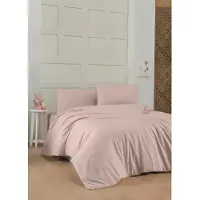 L'essentiel Maison , Dusty Rose, Ranforce Einzelbettbezug-Set (FR), Staubige Rose, 100 % BAUMWOLLE RANFORCE, 140 x 200 cm