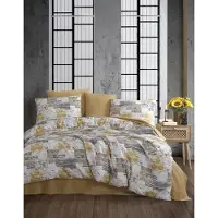 L'essentiel Maison , Serra - Yellow, Ranforce Einzelbettbezug-Set (FR), Gelb, 100 % BAUMWOLLE RANFORCE, 140 x 200 cm