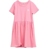 Tom Tailor Mädchen Mini-Kleid mit Rippstruktur, rosa, Uni, Gr. 128/134