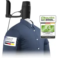 Cleanmaxx Hemdenbügler PRO KOMPAKT - easy an die Tür hängen & automatisch bügeln - schwarz/silber, Kleidungspflege, Wäsche zum Glätten und Auffrischen