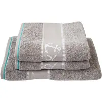 Dyckhoff Handtuch Set "Maritim, Voyage", Set, 3 tlg., Frottier, 2 Handtücher (50x100cm), 1 Duschtuch (70x140cm)