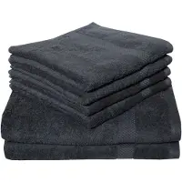 Dyckhoff Handtuch Set "Planet", grau (anthrazit), 6 Stk., Frottier, Frottier, Obermaterial: 100% Baumwolle, Handtuch-Sets, Handtuch Set, 4 Handtücher (50x100cm), 2 Duschtücher (70x140cm)