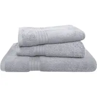 Dyckhoff Handtuch Set "Siena", silber, 3 Stk., Frottier, Frottier, Obermaterial: 100% Baumwolle, Handtuch-Sets, Handtuch Set, mit Bordüre; 2 Handtücher (50x100cm), 1 Duschtuch (70x140cm)