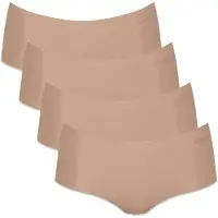 Sloggi Panty "Panty Zero Microfiber Shorts 2.0 4er Pack", Damen, Gr. XL, beige (nude), Obermaterial: 76% Polyamid PA. 24% Elasthan EL., Unterhosen Panty
